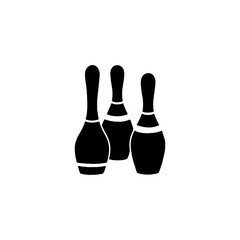 Minimalist Bowling Pin Silhouette for Sports Design