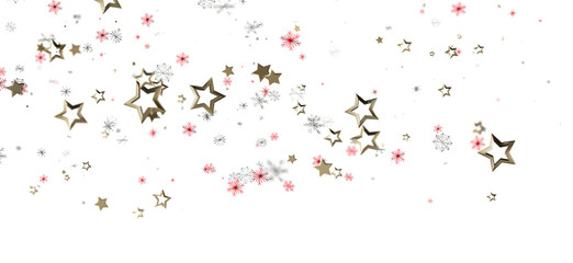 Elegant background featuring golden stars and delicate snowflakes. Perfect for holiday designs, Christmas greetings, and festive promotions. Cre