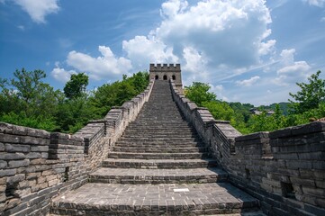 Rock steps on a historic ancient wall, Mitianyu segment in the outskirts of the capital city.