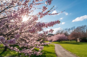 Naklejka premium Cherry Blossoms in Bloom During Spring
