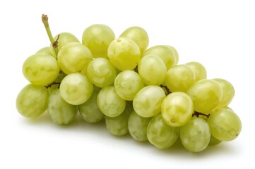 Isolated Green Shine Muscat Grapes on a White Background