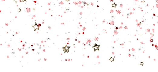 Festive winter background with red and gold stars and snowflakes. Perfect for Christmas, New Year, and holiday designs.