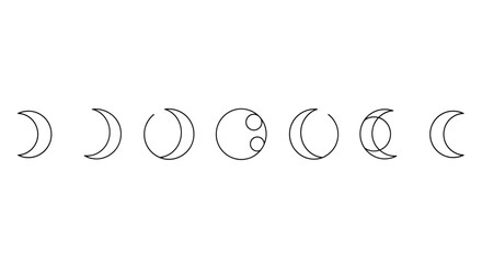 Celestial phases of the moon hand drawn sketch isolated on for astronomy vector