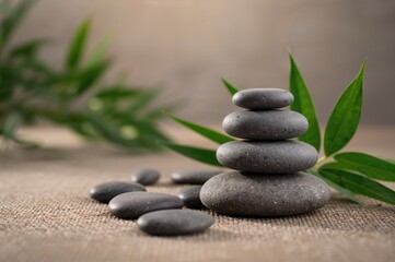 Obraz premium Zen spa theme with gray stones