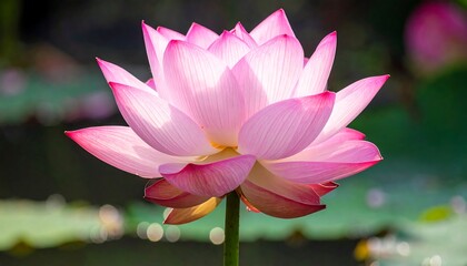 Beautiful Pink Lotus Flower Blooming in a Pond.