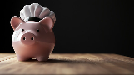 Savings are cooking up in the kitchen with this piggy bank chef! A clever way to save for future culinary adventures and financial growth. Happy saving!