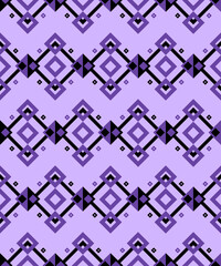 Modern Geometric Diamond Pattern in Shades of Purple and Black Creating Stylish Abstract Symmetrical Design