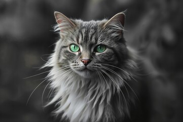 Obraz premium Monochrome feline left behind for artistic purpose