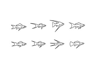 Simple Line Art Fish Collection.