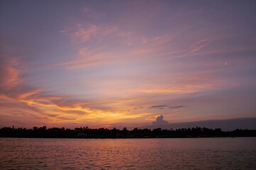 Naklejka premium Coastal Sunset Scene in West Sumatra