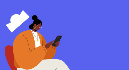 Woman using smartphone for digital communication or leisure Modern technology and online connectivity concept