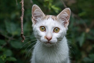 Feral feline gazing into the lens