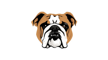 Bulldog Head Illustration on white background