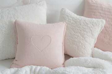 Cozy stuffed cushions set against a white backdrop