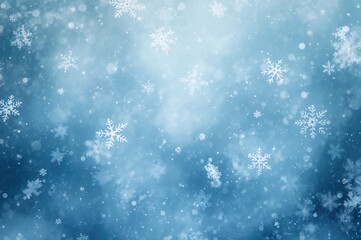 Fototapeta premium Blue textured winter background with snow grains and abstract Christmas pattern