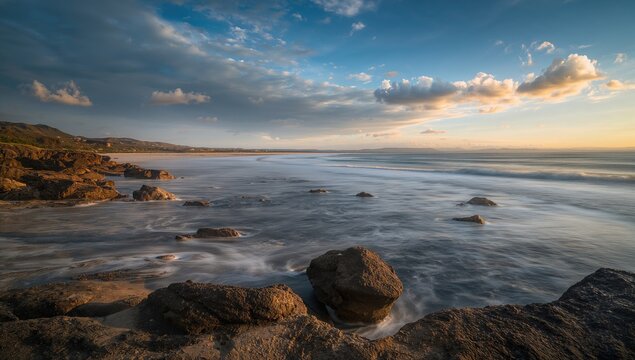 Fototapeta Dreamlike Enchanted Glow Coastal View