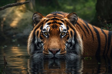 Fototapeta premium Magnificent and uncommon wild cats in their natural forest habitat