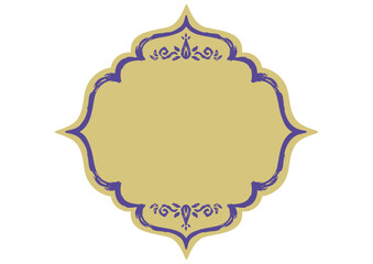 アジア風の飾りフレーム。豪華な装飾。手描きの荒い筆タッチ。