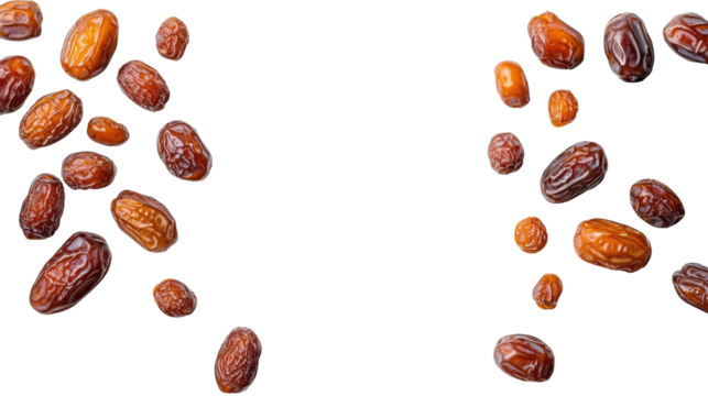 Hands arranging dates on transparent background - Powered by Adobe