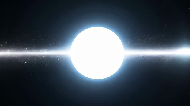 Ultra-bright glowing light expanding cosmic lens flare with rainbow diffraction rings energy waves, cinematic glow deep black background, minimal abstract overlay animation, 4K HDR slow-motion effect