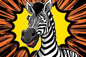 Fototapeta premium Cartoon-style zebra design