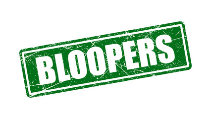 Bloopers green stamp with grunge texture