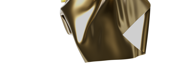 Stunning digital artwork showcasing elegant gold fabric with smooth folds and a subtle sheen. Perfect for backgrounds, art, and design projects.