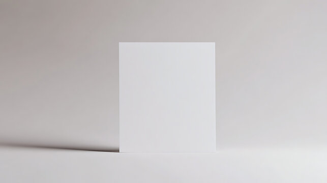 Blank white paper for message or advertisement.  Space for customization, perfect for graphics or messages.  Simple and minimal.  Poster mockup.