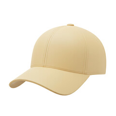 Fototapeta premium Plain light yellow baseball cap isolated Isolated on transparent background, png