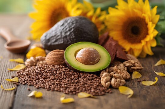 Natural Foods Rich in Omega-3 Fatty Acids: Flaxseeds, Avocado, Walnuts, and Sunflower