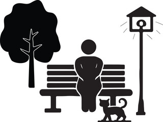 Family Stroll in the Park Play Area and Tree-Lined Path illustration