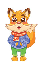 Cute funny fox Christmas animal