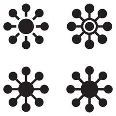 Modern nanotechnology science icons for innovation and research silhouette