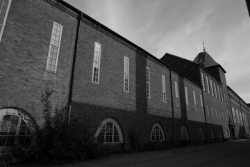 Low angle view of a old industrial building