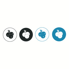 Blueberries icon logo graphic designs Vector