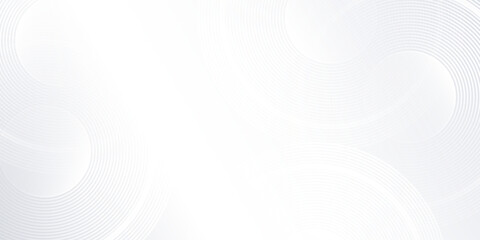 Abstract white background with white circle lines digital future art simple modern