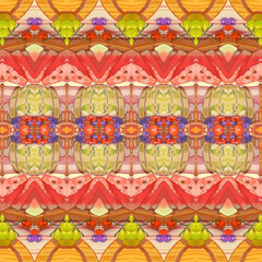 Colorful symmetrical fruit-inspired pattern with cherries, berries, and citrus tones. Abstract, fruit, symmetry, colorful, pattern.