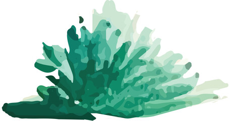 watercolor illustration of moss. Hand drawn nature design elements