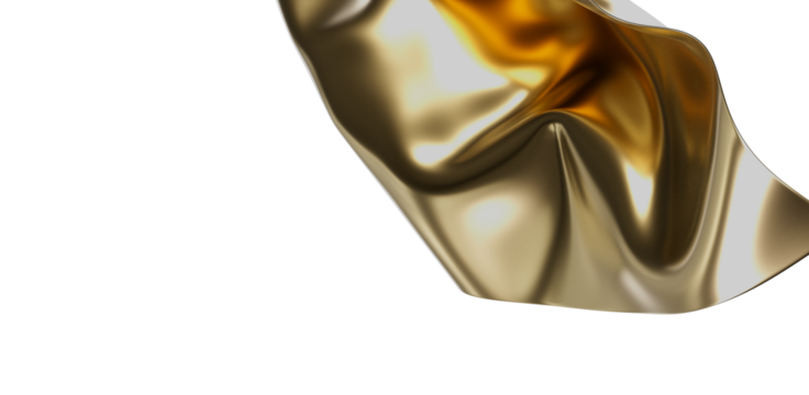 Elegant golden fabric abstract with folds and light reflections. Perfect for backgrounds, design elements, and textures. Use this luxurious imag