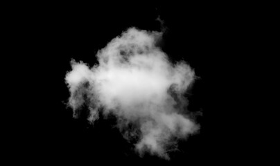 White cloud isolated on black background, Fluffy texture , Abstract smoke