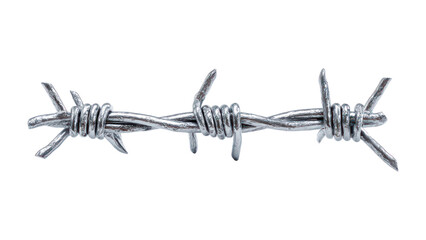 Barbed wire made of steel isolated