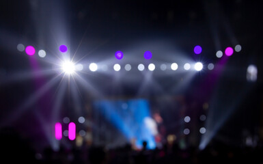 Bright colorful stage lights of blur background, Bokeh concert light