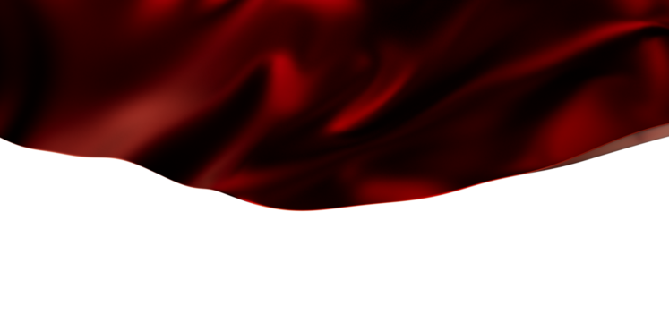 Luxury red silk fabric, flowing elegantly. Perfect for designs needing a rich, sophisticated feel.