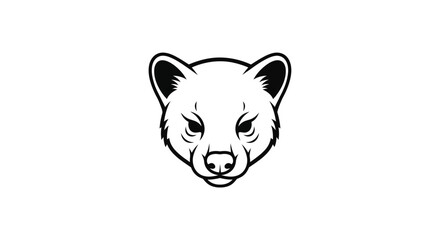 Black and white cheetah head logo design animal face
