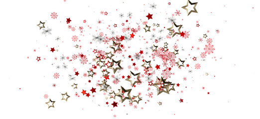 Fototapeta premium Decorative Christmas design featuring stars and snowflakes on a clean white backdrop. Perfect for holiday and seasonal projects, adds festive ch