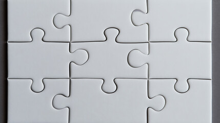 Completed Puzzle: A finished nine-piece jigsaw puzzle with interlocking pieces. Symbolizes unity, problem-solving, and successful teamwork. Perfect for collaboration themes.