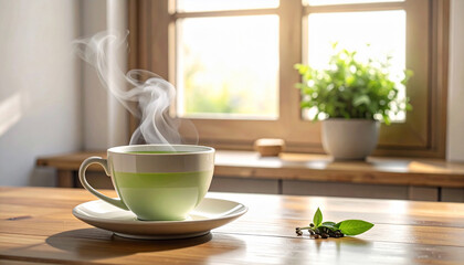 Obraz premium Hot Tea by the Window