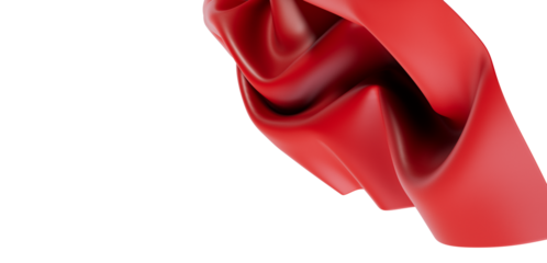 Dynamic close-up of a flowing red fabric, featuring elegant folds and shadows. Perfect for backgrounds or artistic design projects. High-resolut