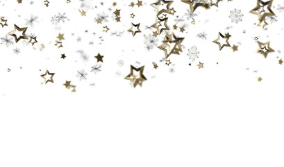 Elegant design with gold stars and snowflakes. Perfect for holidays, celebrations, and winter themes.