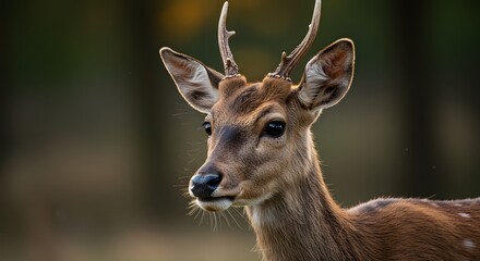 Deer portrait in forest